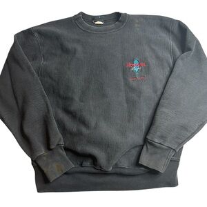Vintage Motown New York‎ Sweatshirt Black Crewneck Embroidered Logo Size XXL